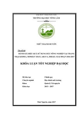 Luận văn đánh giá hiệu quả sử dụng đất nông nghiệp tại trang trại kedma moshav idan arava israel