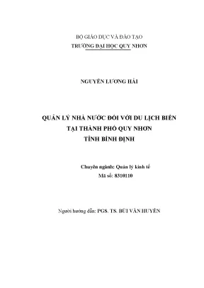Luận văn thạc sĩ quản lý nhà nước đối với du lịch biển tại thành phố quy nhơn tỉnh bình định