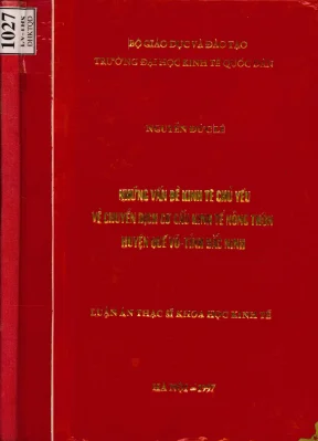 Luận văn những vấn đề kinh tế chủ yếu về chuyển dịch cơ cấu kinh tế nông thôn huyện quế võ tỉnh bắc ninh