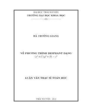 Luận văn thạc sĩ về phương trình diophant dạng x2 ±cy2 ±d z4