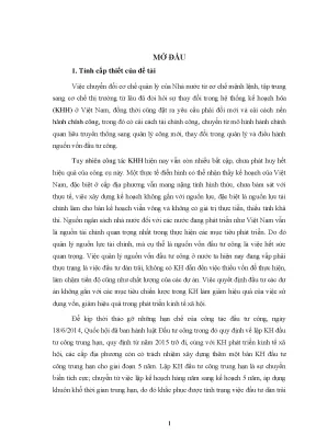 Luận văn gắn kế hoạch phát triển kinh tế xã hội 5 năm với kế hoạch phát triển đầu tư công trung hạn tại huyện xuân trường nam định