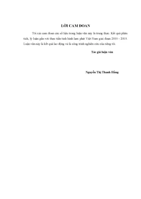 Luận văn thạc sĩ nhân tố quyết định lạm phát việt nam giai đoại 2010 2015
