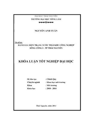 Luận văn thạc sĩ đánh giá hiện trạng nước thải của khu công nghiệp sông công i thành phố thái nguyên