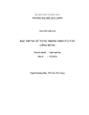 Luận văn thạc sĩ đặc điểm từ vựng trong thơ của văn công hùng