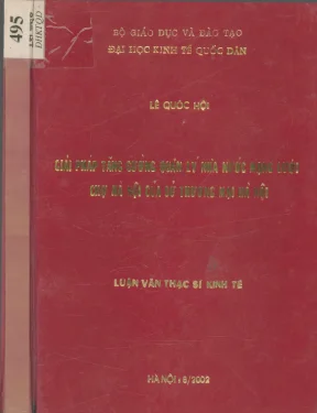 Luận văn giải pháp tăng cường quản lý nhà nước mạng lưới chợ hà nội của sở thương mại hà nội