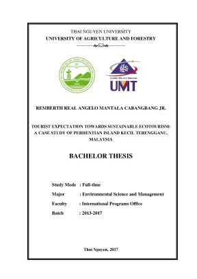 Luận văn tourist expectation towards sustainable ecotourism a case study of perhentian island kecil terengganu malaysia