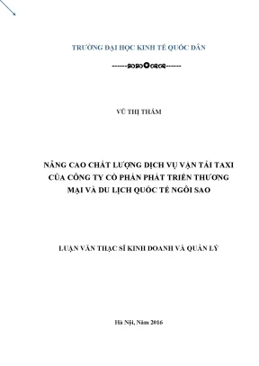 Luận văn tốt nghiệp nâng cao chất lượng dịch vụ vận tải taxi của công ty cổ phần phát triển thương mại và du lịch quốc tế ngôi sao