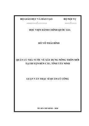 Luận văn thạc sĩ bồi dưỡng công chức các cơ quan chuyên môn thuộc ubnd tỉnh bình định