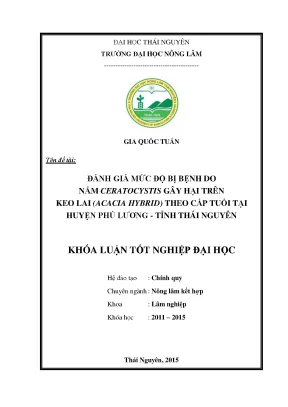 Luận văn thạc sĩ đánh giá mức độ bị bệnh do nấm ceratocystis gây hại trên keo lai acacia hybrid theo cấp tuổi tại huyện phú lương tỉnh thái nguyên
