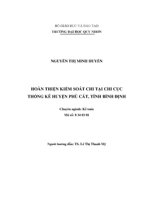 Luận văn thạc sĩ hoàn thiện kiểm soát chi tại chi cục thống kê huyện phù cát tỉnh bình định