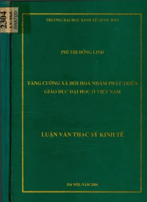 Luận văn tăng cường xã hội hoá nhằm phát triển giáo dục đại học ở việt nam