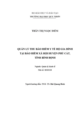 Luận văn thạc sĩ quản lý thu bảo hiểm y tế hộ gia đình tại bảo hiểm xã hội huyện phù cát tỉnh bình định