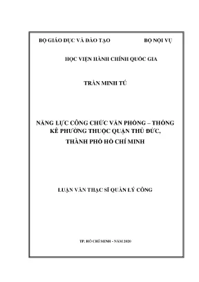 Luận văn thạc sĩ năng lực công chức văn phòng thống kê phường thuộc quận thủ đức thành phố hồ chí minh