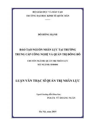Luận văn đào tạo nguồn nhân lực tại trường trung cấp công nghệ và quản trị đông đô