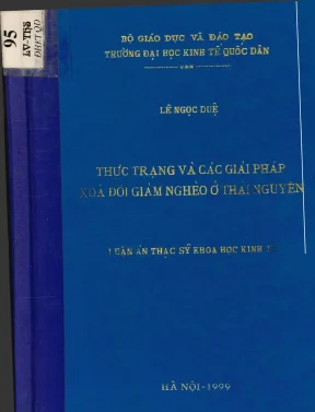 Luận văn thực trạng và các giải pháp xoá đói giảm nghèo ở thái nguyên