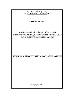Luận văn thạc sĩ nghiên cứu và đề xuất một số giải pháp nhằm nâng cao hiệu quả phòng cháy chữa cháy rừng tại huyện sa pa tỉnh lào cai