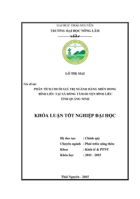 Luận văn thạc sĩ phân tích chuỗi giá trị ngành hàng miến dong bình liêu tại xã đồng tâm huyện bình liêu tỉnh quảng ninh