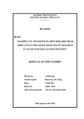 Luận văn thạc sĩ nghiên cứu thành phần diễn biến rệp muội trên cao lương ngọt nhập nội từ nhật bản vụ xuân năm 2014 tại thái nguyên