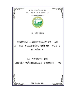 Luận văn thạc sĩ nghiên cứu đánh giá chất lượng nước mặt sông công phía thượng lưu hồ núi cốc