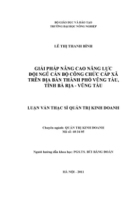 Luận văn tốt nghiệp nâng cao năng lực đội ngũ cán bộ công chức cấp xã trên địa bàn thành phố vũng tàu tỉnh bà rịa vũng tàu