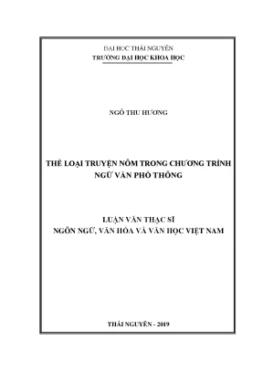 Luận văn thạc sĩ thể loại truyện nôm trong chương trình ngữ văn phổ thông