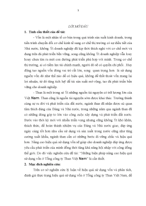 Luận văn tốt nghiệp nâng cao hiệu quả sử dụng vốn ở tổng công ty than việt nam