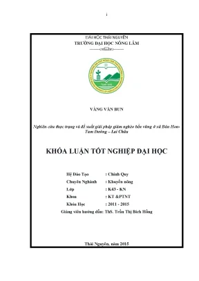 Luận văn thạc sĩ nghiên cứu thực trạng và đề xuất giải pháp giảm nghèo bền vững ở xã bản hon tam đường lai châu