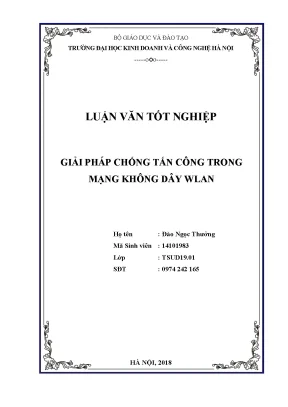 Luận văn tốt nghiệp giải pháp chống tấn công trong mạng không dây wlan