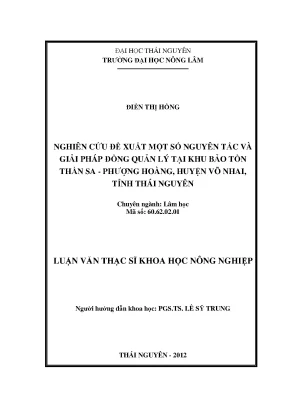 Luận văn thạc sĩ nghiên cứu đề xuất một số nguyên tắc và giải pháp đồng quản lý tại khu bảo tồn thần sa phượng hoàng huyện võ nhai tỉnh thái nguyên