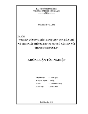 Luận văn thạc sĩ nghiên cứu đặc điểm bệnh giun đũa bê nghé và bi ện pháp phòng trị tại một số xã miền núi thuộc tỉnh sơn la