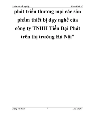 Luận văn tốt nghiệp sản phẩm thiết bị dạy nghề của công ty tnhh tiến đại phát trên thị trường hà nội