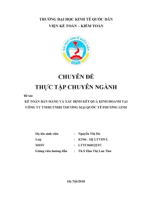 Luận văn tốt nghiệp kế toán bán hàng và xác định kết quả kinh doanh tại công ty tnhh tnhh thương mại quốc tế phương linh