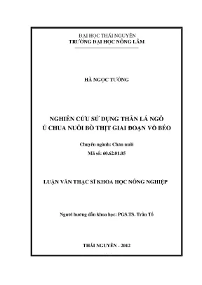 Luận văn thạc sĩ nghiên cứu sử dụng thân lá ngô ủ chua nuôi bò thịt trong giai đoạn vỗ béo