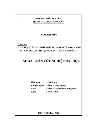 Luận văn thạc sĩ thực trạng và giải pháp phát triển kinh tế hộ gia đình tại xã cô ngân huyện hạ lang tỉnh cao bằng