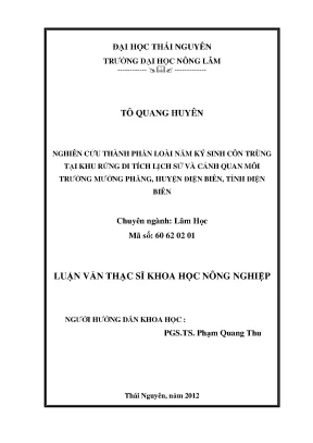 Luận văn thạc sĩ nghiên cứu thành phần loài nấm ký sinh côn trùng tại khu rừng di tích lịch sử và cảnh quan môi trường mường phăng huyện điện biên tỉnh điện biên