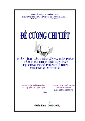 Luận văn tốt nghiệp cấu trúc vốn và biện pháp giảm thấp chi phí sử dụng vốn tại công ty cổ phần chế biến xuất khẩu minh hải