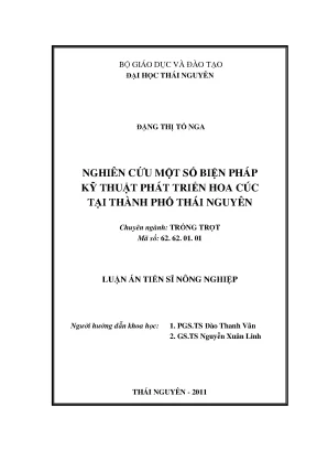 Luận văn thạc sĩ nghiên cứu một số biện pháp kỹ thuật phát triển hoa cúc tại thành phố thái nguyên