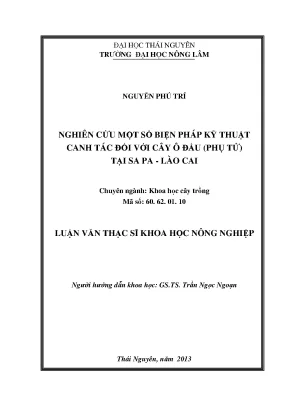 Luận văn thạc sĩ nghiên cứu một số biện pháp kỹ thuật canh tác đối với cây ô đầu phụ tử tại sa pa lào cai