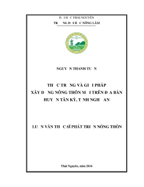 Luận văn thạc sĩ thực trạng và giải pháp xây dựng nông thôn mới trên địa bàn huyện tân kỳ tỉnh nghệ an