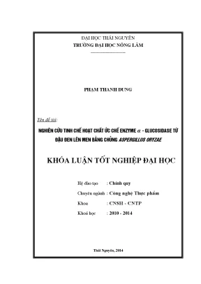 Luận văn thạc sĩ nghiên cứu tinh chế hoạt chất ức chế enzyme α glucosidase từ đậu đen lên men bằng chủng aspergillus oryzae