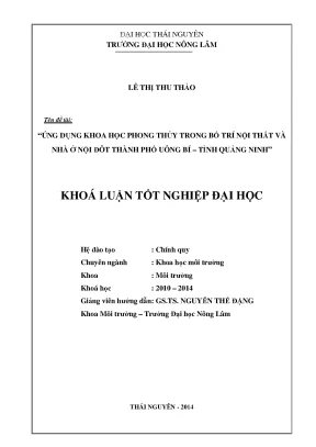 Luận văn thạc sĩ ứng dụng khoa học phong thủy trong bố trí nội thất và nhà ở nội đô thành phố uông bí tỉnh quảng ninh