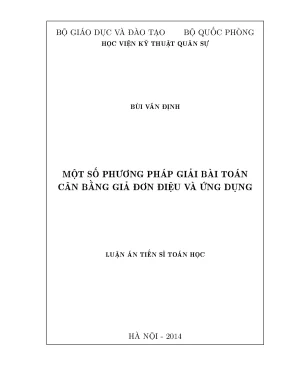 Luận văn thạc sĩ một số phương pháp giải bài toán cân bằng giả đơn điệu và ứng dụng