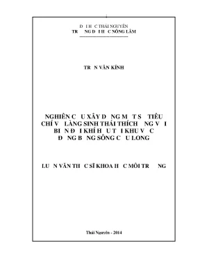 Luận văn thạc sĩ nghiên cứu xây dựng một số tiêu chí về làng sinh thái thích ứng với biến đổi khí hậu tại khu vực đồng bằng sông cửu long