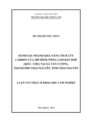 Luận văn thạc sĩ đánh giá nhanh khả năng tích lũy carbon của mô hình nông lâm kết hợp keo chè tại xã tân cương thành phố thái nguyên tỉnh thái nguyên