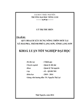 Luận văn thạc sĩ quy hoạch xây dựng nông thôn mới tại xã mai pha thành phố lạng sơn tỉnh lạng sơn