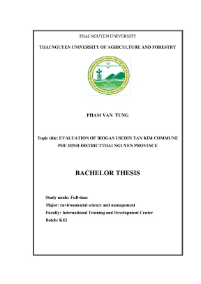 Luận văn thạc sĩ evaluation of biogas used in tan kim commune phu binh didtrict thai nguyen province