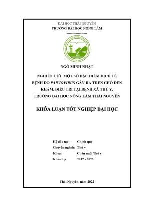 Luận văn thạc sĩ nghiên cứu một số đặc điểm dịch tễ do parvovirus gây ra trên chó đến khám điều trị tại bệnh xá thú y trường đại học nông lâm thái nguyên