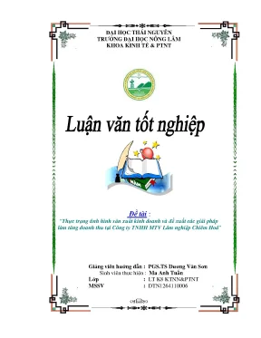 Luận văn thạc sĩ thực trạng tình hình sản xuất kinh doanh và đề xuất các giải pháp làm tăng doanh thu tại công ty tnhh mtv lâm nghiệp chiêm hoá