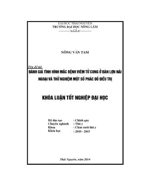 Luận văn thạc sĩ đánh giá tình hình mắc bệnh viêm tử cung ở đàn lợn nái ngoại và thử nghiệm một số phác đồ điều trị