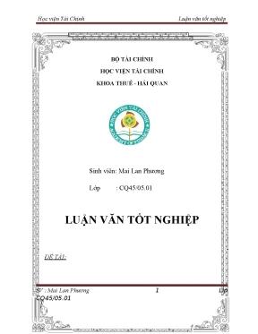 Luận văn tốt nghiệp công tác chống buôn lậu và gian lận thương mại tại cục hải quan thành phố hà nội